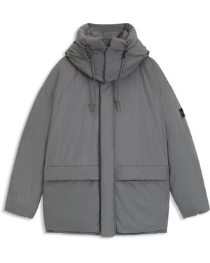 BOSS Waterafstotend Pufferjack Met Afneembare Capuchon - Grijs