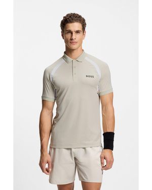 BOSS Quick-Dry Slim-Fit Polo Shirt - Grey