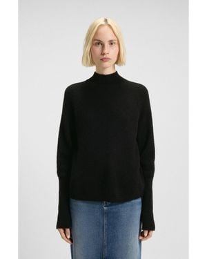 HUGO Relaxed-Fit Mock-Neck Jumper - Black