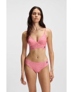 HUGO Scalloped-Edge Triangle Bra - Pink