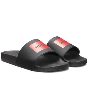 HUGO Slides With Logo Strap - Black
