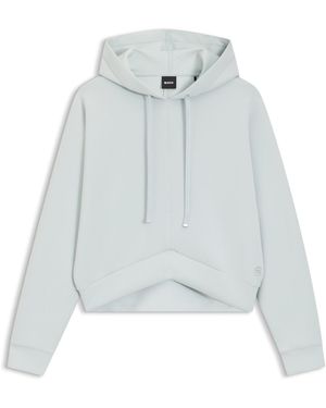 BOSS Sudadera Con Capucha Y Dobladillo Curvado Con Monograma Double B - Blanco
