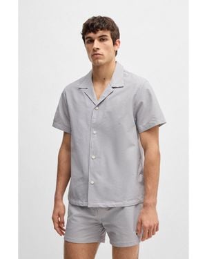 BOSS Regular-Fit Beach Shirt - Grey