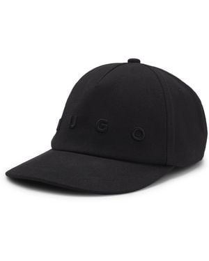 HUGO Soft Cotton 5-Panel Cap With Snapback - Black
