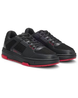 HUGO Trainers With Mesh And Faux Leather - Black