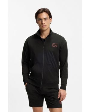 HUGO Relaxed-Fit Loungewear Jacket - Black