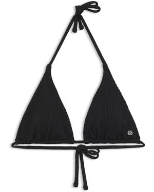 HUGO Top De Bikini En Jacquard Con Colgante Con Logo Apilado - Negro