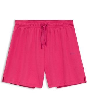 BOSS Short De Pyjama En Coton Stretch Avec Cordons Logotés - Rose