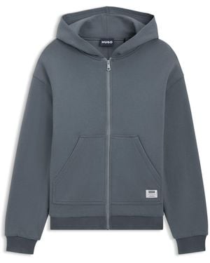 HUGO Double-Layered Zip-Up Hoodie - Blue