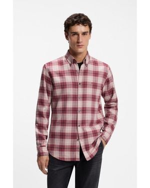 BOSS Regular-Fit Button-Down Shirt - Red