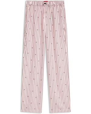 HUGO Pyjamabroek Met Strepen En Tweedelige Logo's - Roze