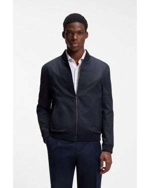 HUGO Slim-Fit Zip-Up Jacket - Blue
