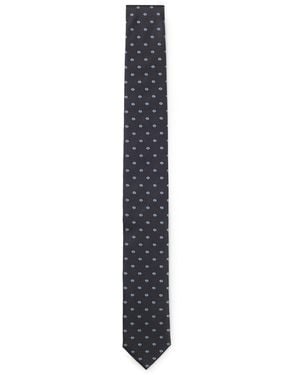 HUGO Silk Tie With Jacquard-Woven Pattern - Black