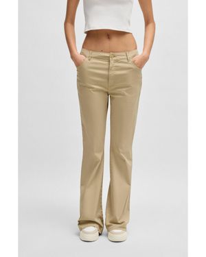 HUGO Flared-Leg Trousers - Natural