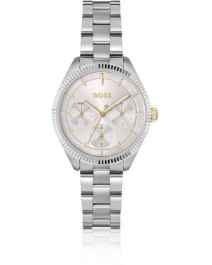 BOSS Horloge Met Gegroefde Lunette - Wit