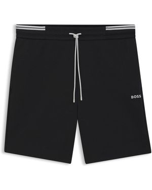 BOSS Short Van Een Katoenmix Met Strepen - Zwart