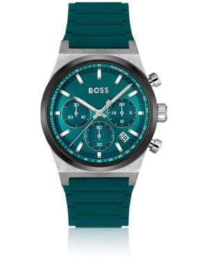 BOSS Silicone-Strap Chronograph Watch With Dial - Green