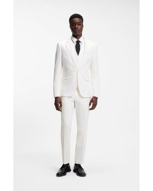 HUGO Three-Piece Extra-Slim-Fit Suit - White