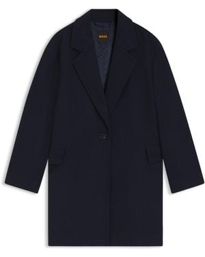 BOSS Abrigo Estilo Blazer Mezclado Con Lana - Azul