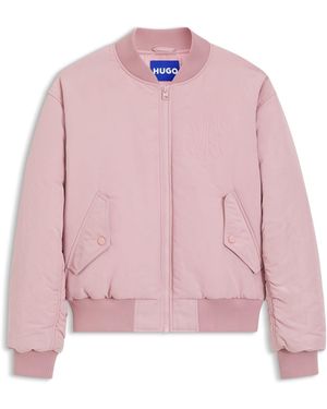 HUGO Waterafstotend Bomberjack Met Logo-Artwork - Roze