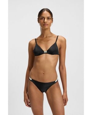BOSS Signature-Stripe Bikini Bottoms - Brown