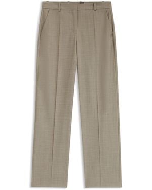 BOSS Relaxed-Fit Broek Van Gemêleerde Scheerwol Met Stretch - Naturel