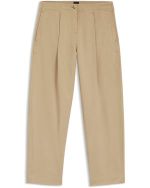 BOSS Pantalones Chinos Loose Fit En Sarga De Algodón Elástico - Neutro