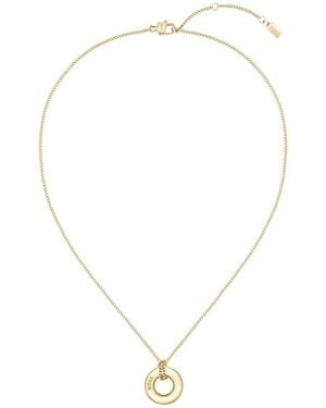BOSS Tone Necklace With Logo Hoop - Metallic