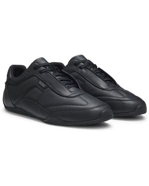 BOSS Ledersneakers Mit Logo-Detail - Schwarz