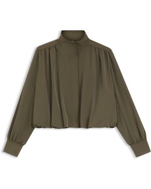 BOSS Relaxed-Fit Blazer Met Gebolde Zoom - Groen