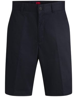 HUGO Regular-Fit Shorts Mit Schmalem Beinverlauf Und Geknöpften Taschen - Blau