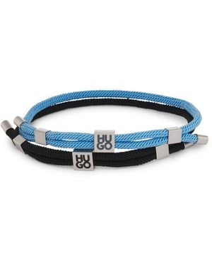 HUGO Two-Pack Of Cord Cuffs With Logo Plaques - Red