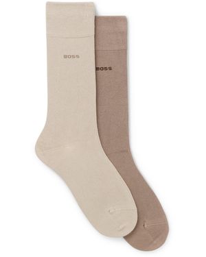 BOSS Two-Pack Of Regular-Length Bamboo-Blend Socks - Brown