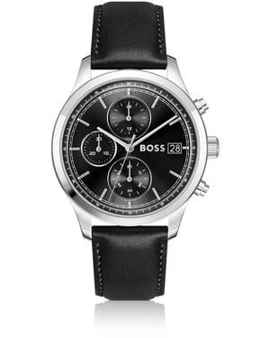 BOSS Stratus-Chronograaf Met Zwarte Leren Polsband