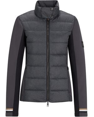 BOSS Equestrian Hybrid Puffer Jacket With Water-Repellent Finish - Black