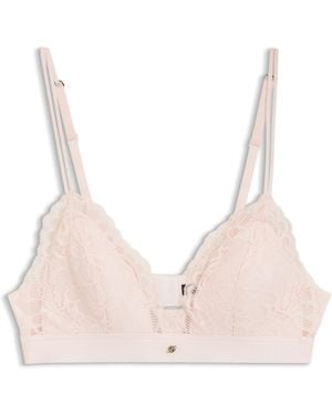 BOSS Premium Spitzen-Bralette Mit Plissiertem Mesh - Natur