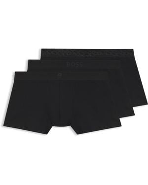 BOSS Paquete De Tres Calzoncillos De Algodón Elástico En Caja De Regalo - Negro