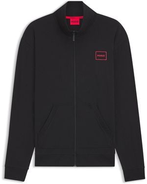 HUGO Chaqueta Relaxed Fit De Ropa De Salón En Algodón Elástico - Negro