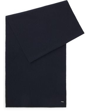 BOSS Bufanda De Cashmere Con Adorno De Logotipo Metálico - Azul