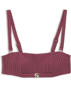 BOSS Plissé-Bandeau-Bikinitop Mit Double-B-Monogramm - Lila