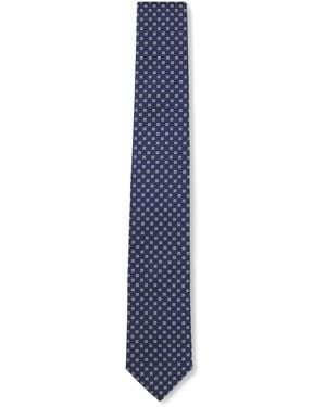 BOSS Silk-Blend Tie With Jacquard Pattern - Blue