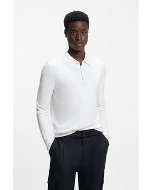 HUGO Slim-Fit Knit Polo - White