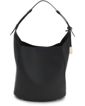 BOSS Beuteltasche Aus Leder Mit Double-B-Monogramm-Plakette - Schwarz