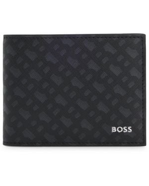 BOSS Monogram Wallet With Foil-Emed Logo - Black
