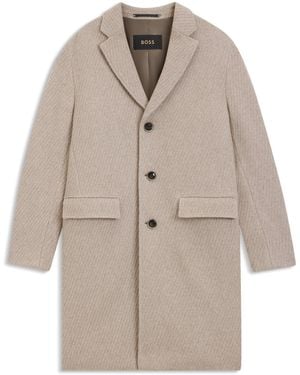 BOSS Eleganter Mantel Aus Kaschmir Mit Schurwolle - Natur