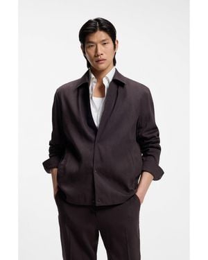 BOSS Relaxed-Fit Overshirt - Black