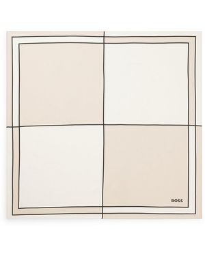 BOSS Tuch Aus Seide Mit Double-B-Monogramm-Print - Natur