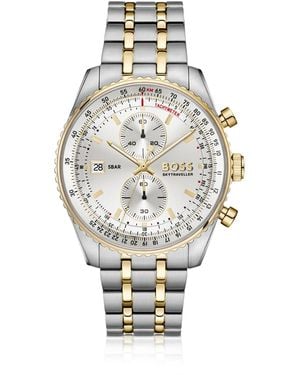 BOSS Skytraveller Pro Two-Tone Watch With Sapphire Crystal - Metallic