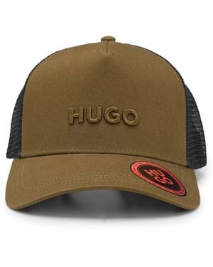 HUGO Cap Aus Baumwoll-Twill Mit Mesh-Einsätzen - Grün