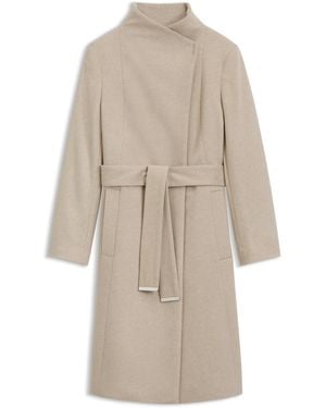 BOSS Eleganter Mantel Aus Schurwolle Mit Kaschmir Und Gürtel - Natur